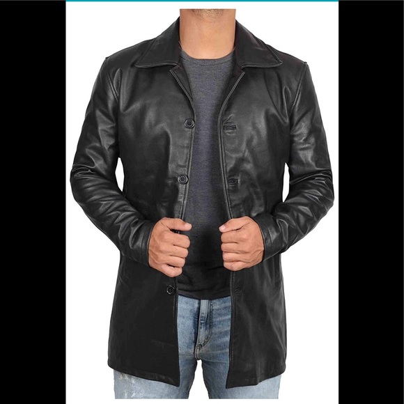 decrum Other - ❤️ Decrum real leather black button up coat New